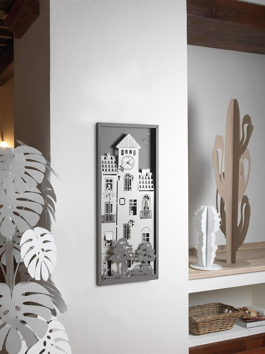 ARTI E MESTIERI Pannello da Parete Piccolo Borgo Quadro Metallo