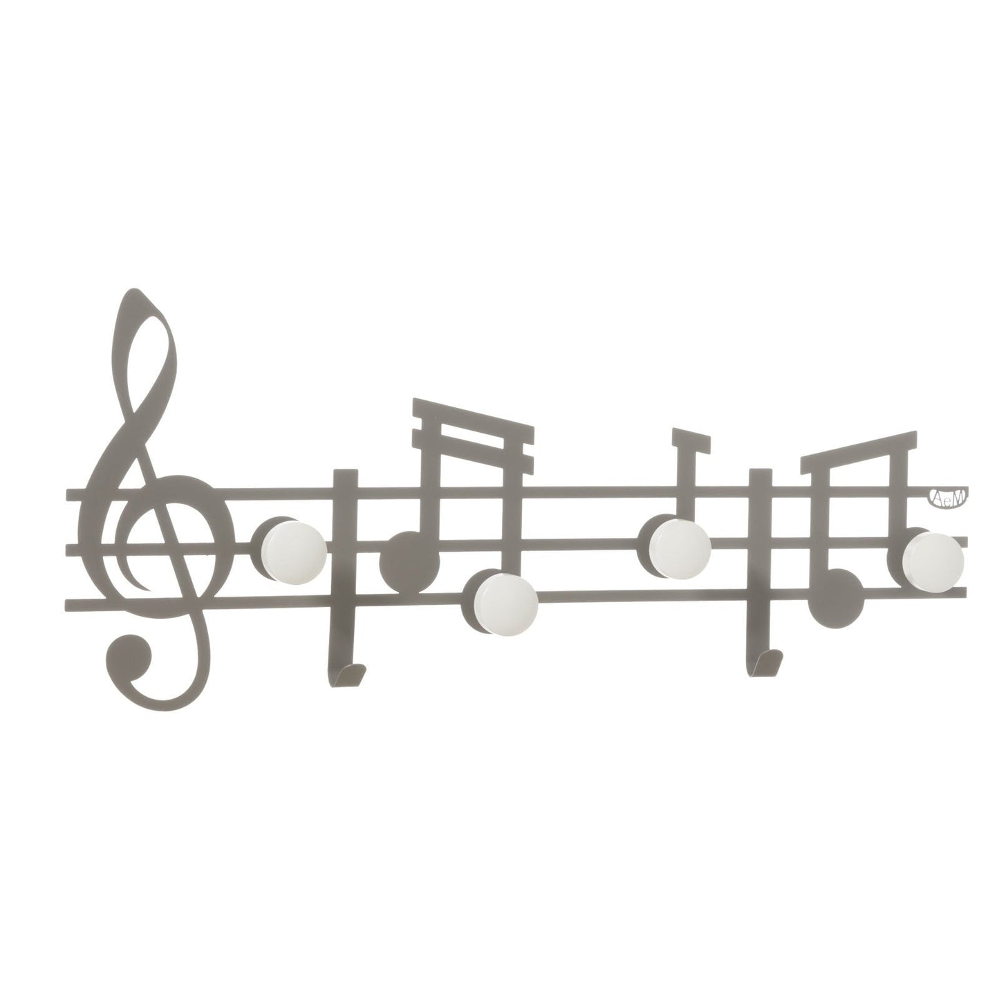 Iron wall coat rack with musical notes Music