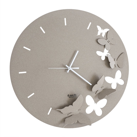 Horloge murale à motif papillon et printemps