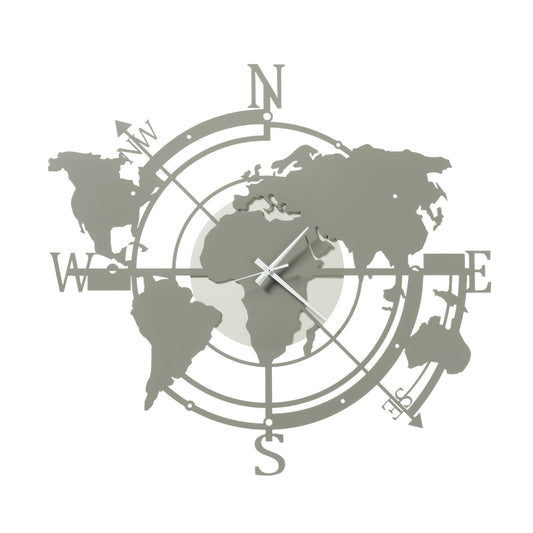 Petite horloge murale au design de carte du monde