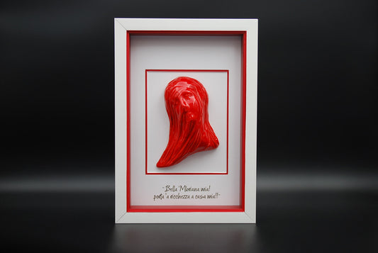 Beautiful White Ceramic Mbriana with Frame and Customizable Phrase