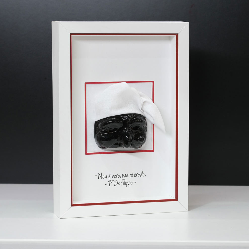 Pulcinella nero in ceramica