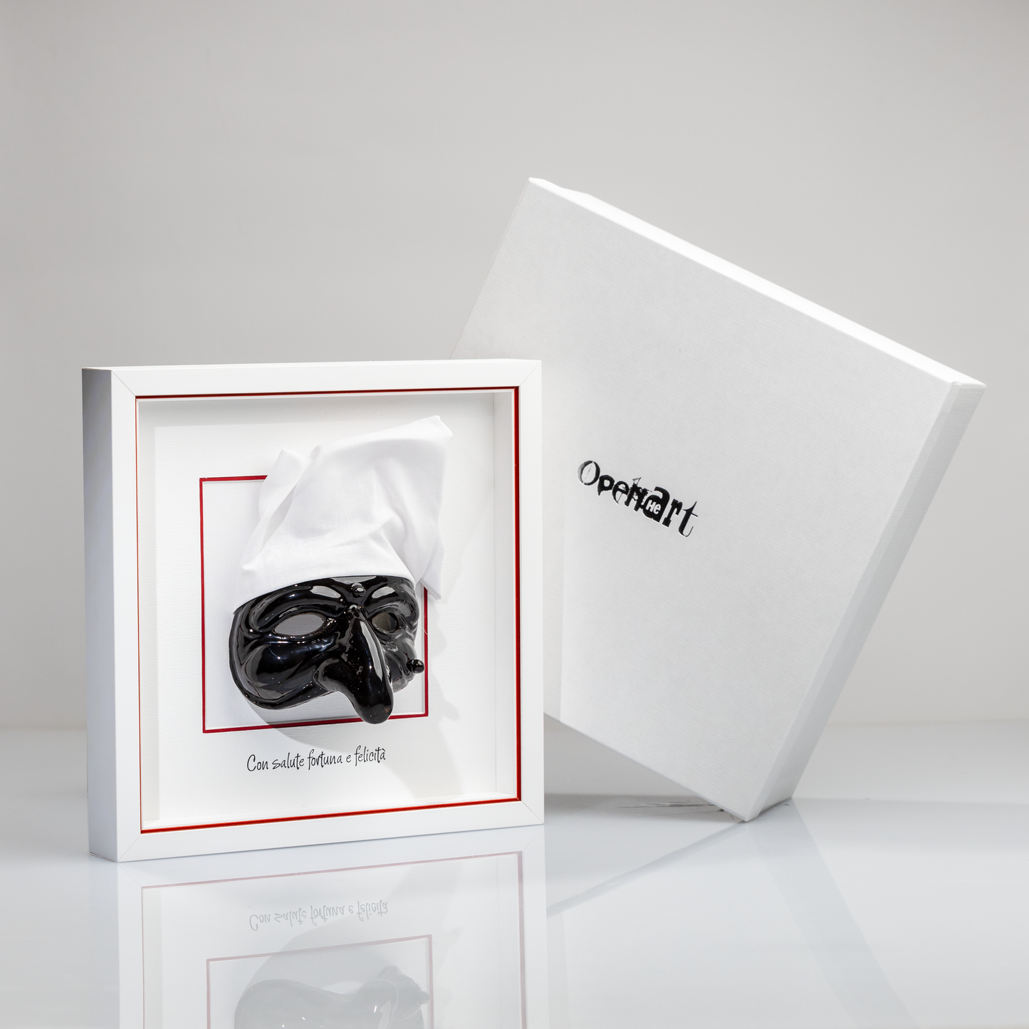 Black Ceramic Pulcinella – 16x16 cm