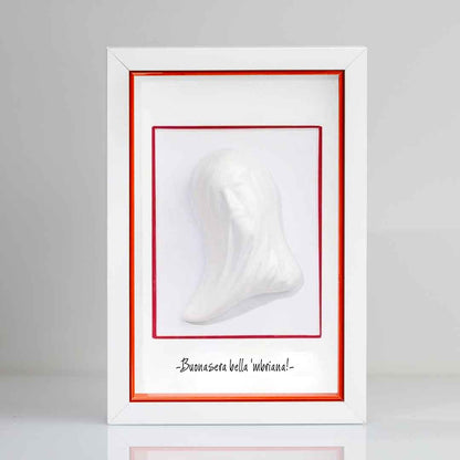 Beautiful White Ceramic Mbriana with Frame and Customizable Phrase