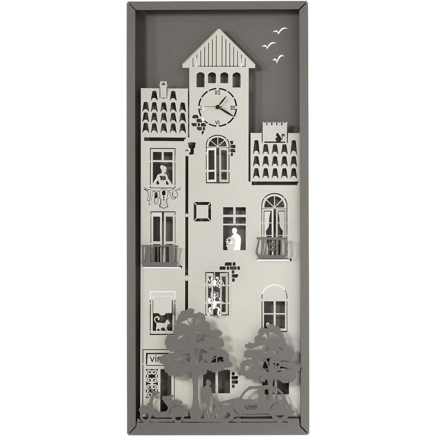ARTI E MESTIERI Pannello da Parete Piccolo Borgo Quadro Metallo