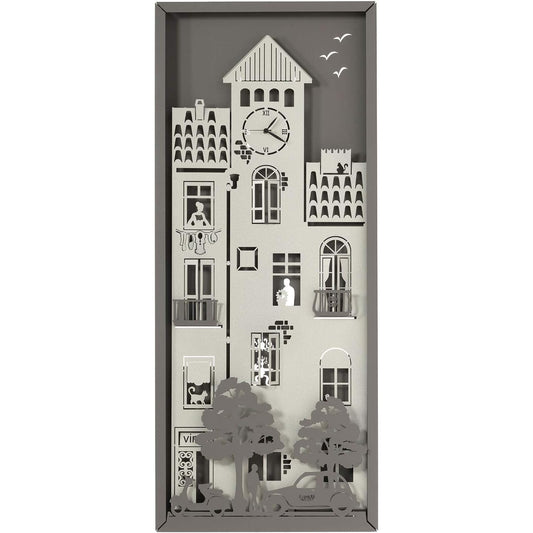 ARTI E MESTIERI Pannello da Parete Piccolo Borgo Quadro Metallo
