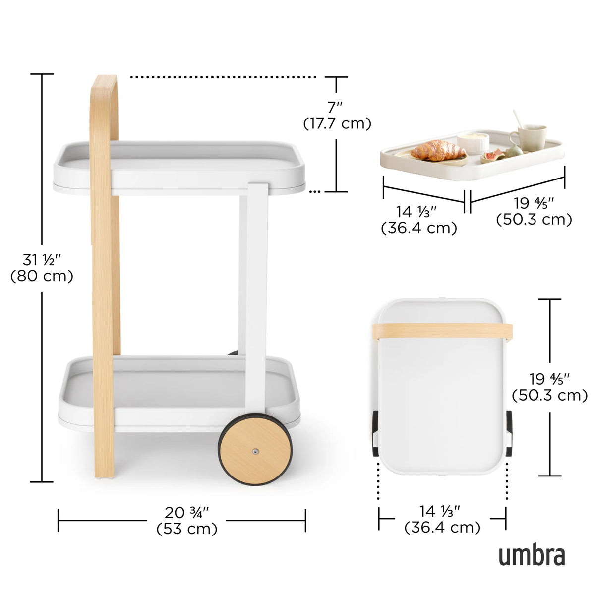 Carrello Bar e Mobiletto Multiplo Bellwood Bianco – Umbra