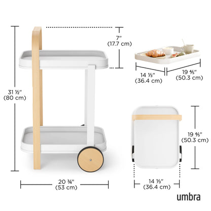 Carrello Bar e Mobiletto Multiplo Bellwood Bianco – Umbra