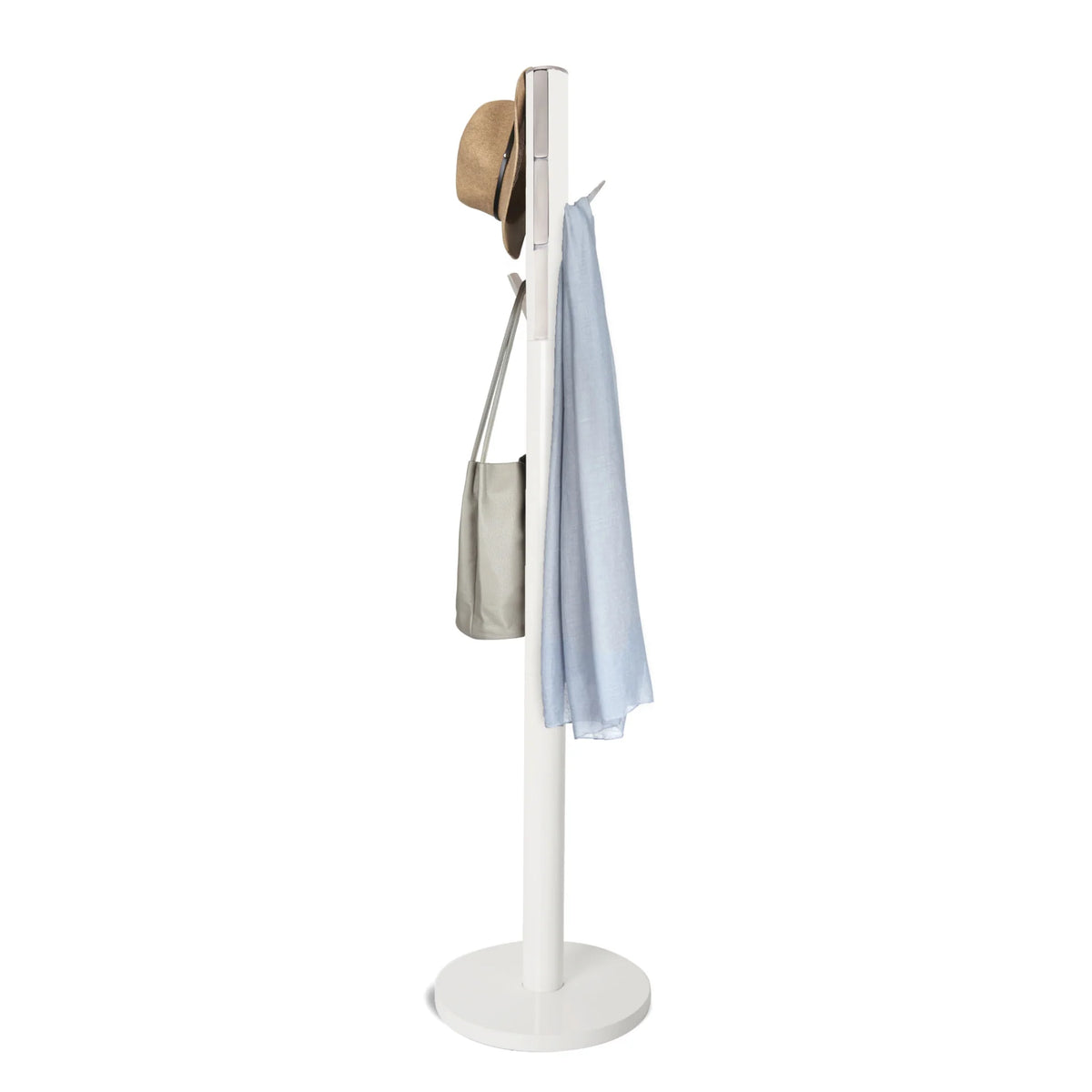 Appendiabiti da Terra in Legno e Metallo Flapper Bianco – Umbra