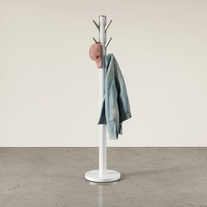 Appendiabiti da Terra in Legno e Metallo Flapper Bianco – Umbra
