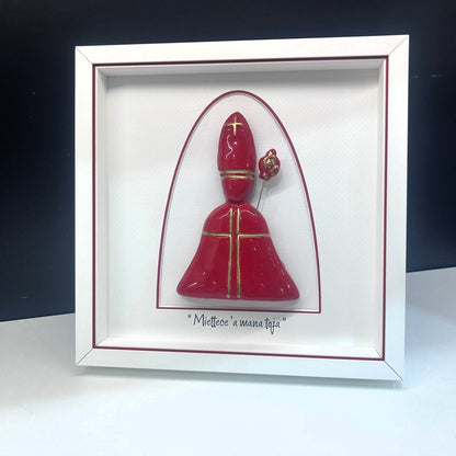 San Gennaro en céramique couleur or