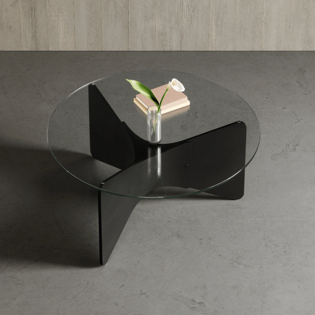 Tavolino da Caffè Rotondo in Vetro Tempra e Legno Madera – Umbra