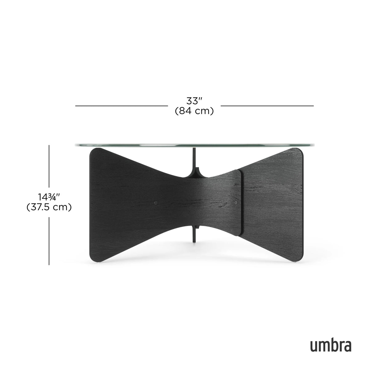 Tavolino da Caffè Rotondo in Vetro Tempra e Legno Madera – Umbra
