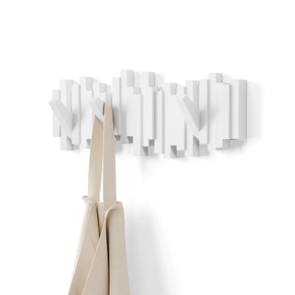 Appendiabiti da Parete a Scomparsa Sticks – Bianco –  5 Ganci Umbra