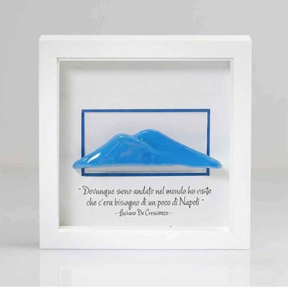 Vesuvio azzurro in ceramica