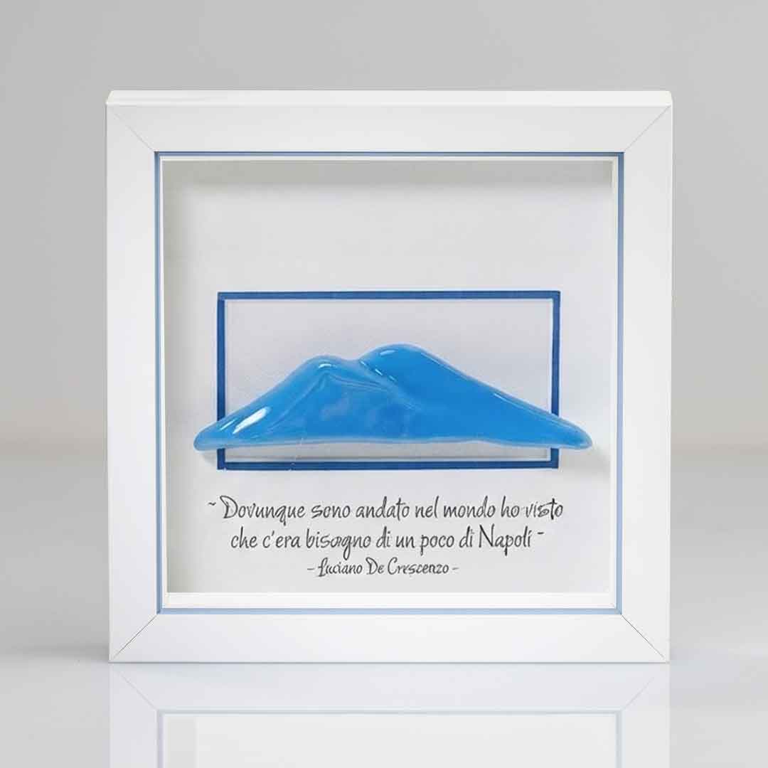 Vesuvio azzurro in ceramica