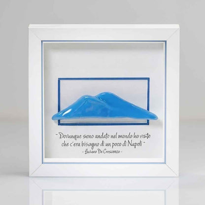 Vesuvio azzurro in ceramica